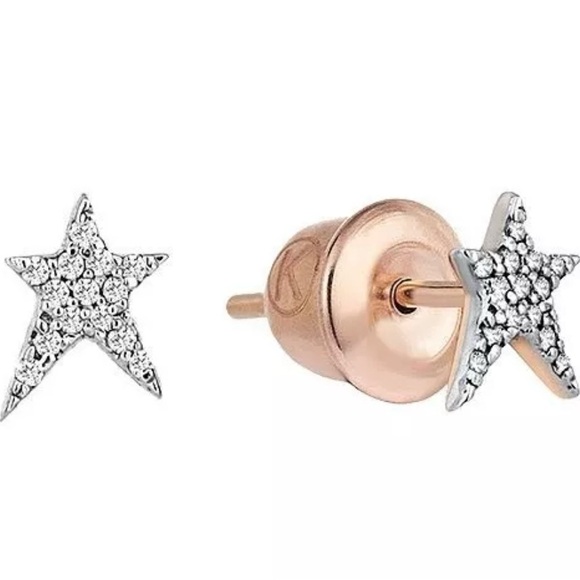 Kismet By Milka Mini Pave Struck Star Stud Earring